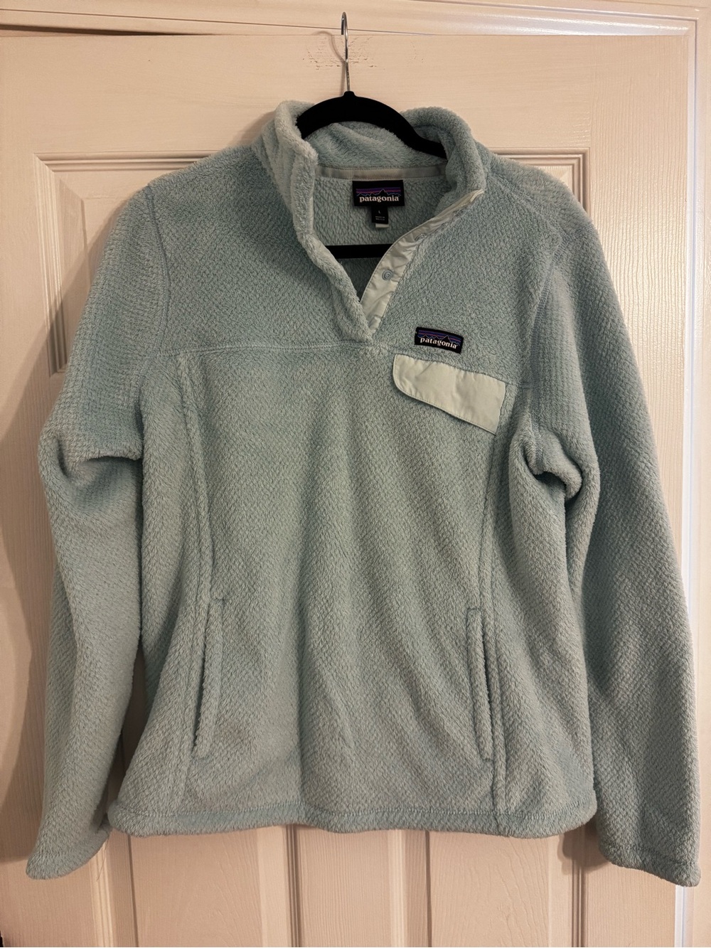 Patagonia Mint Green Snap-Placket Fleece Pullover